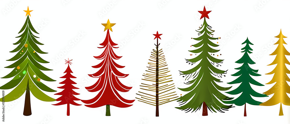 Fototapeta premium christmas trees set