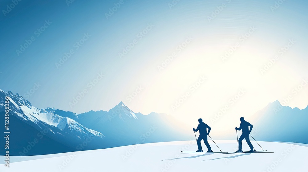 Abstract minimalist background image related to cross country skiing Abstract minimalist background image related to cross country skiing