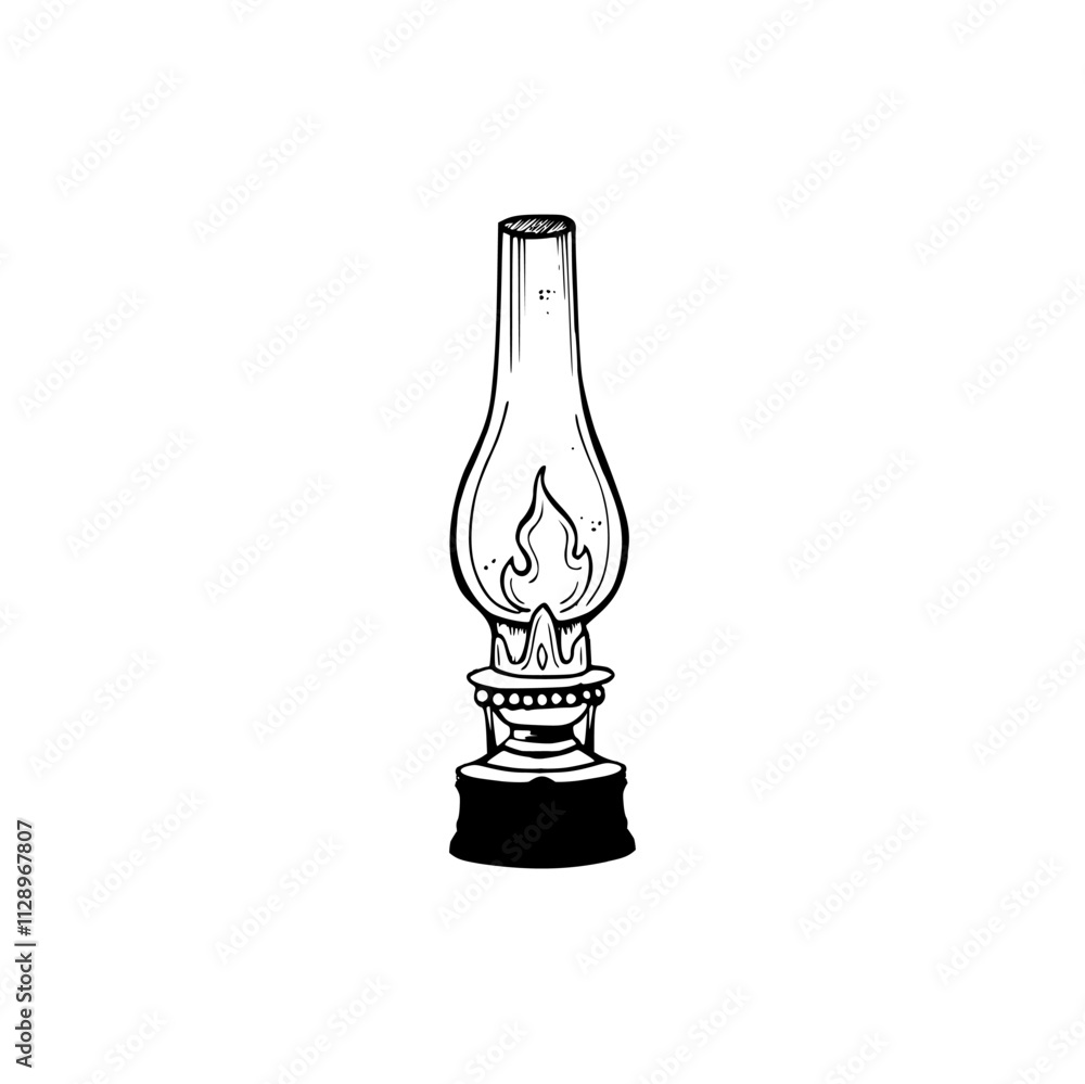illustration of old oil lamp illustration of old oil lamp