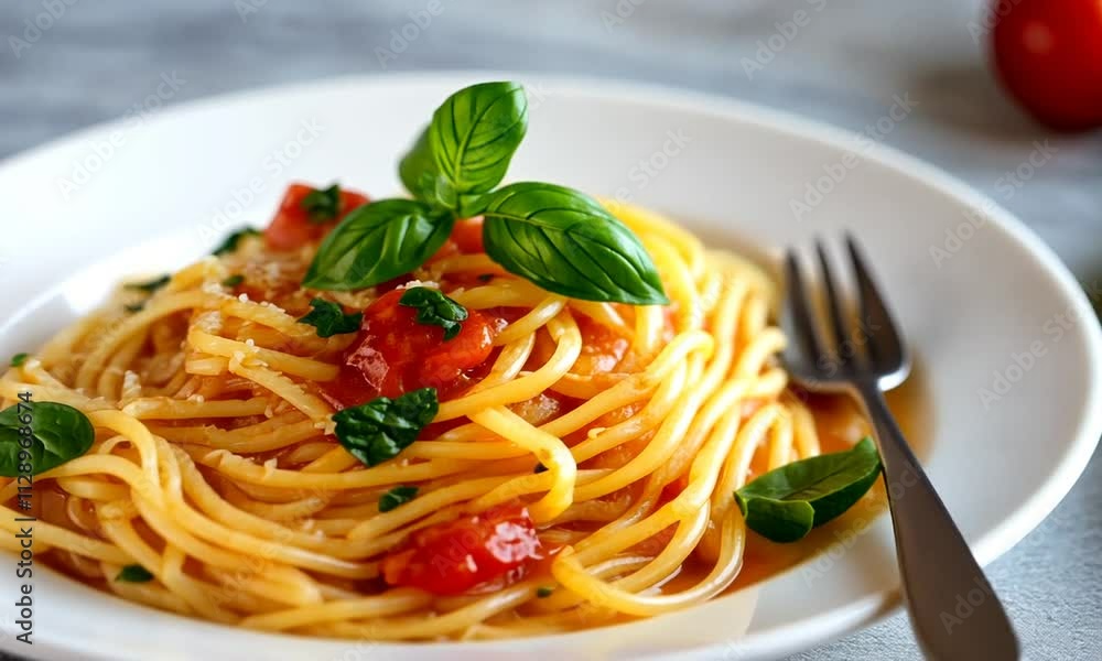 Delicious Spaghetti with Cherry Tomatoes and Basil Delicious Spaghetti with Cherry Tomatoes and Basil