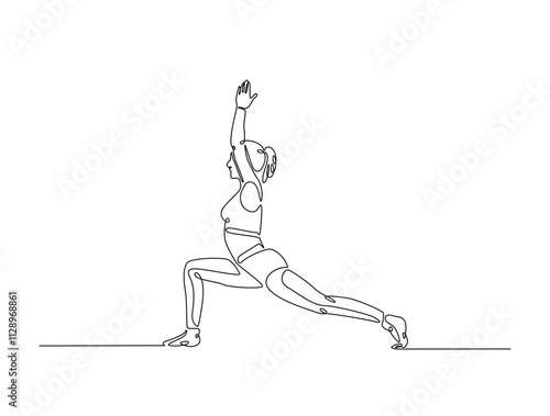 Continuous one line drawing of beautiful female yoga pose character. woman doing yoga exercise in single line draw vector illustration. Editable line vector.