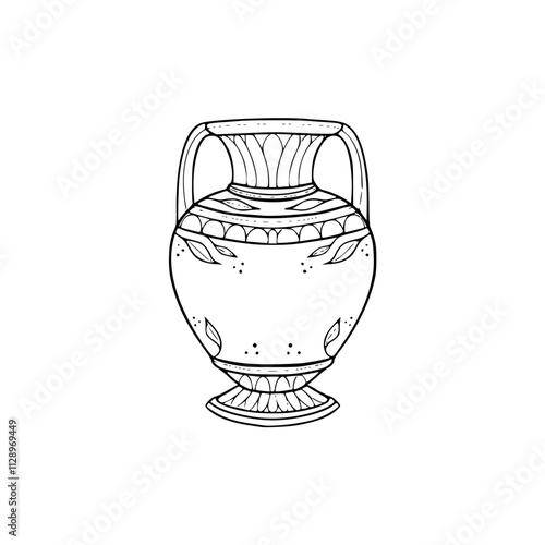 classic black and white ornate vase vector