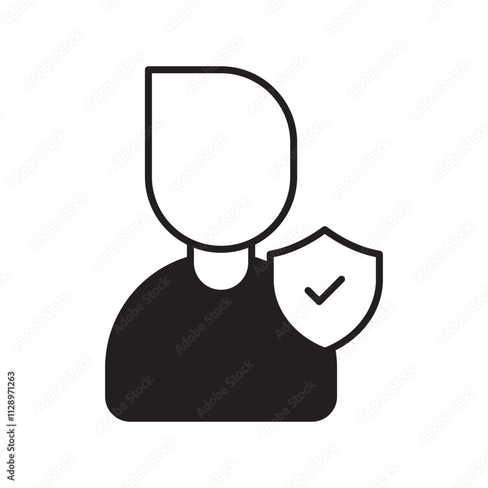 Insurance Agent glyph icon with white background vector stock illustration Insurance Agent glyph icon with white background vector stock illustration