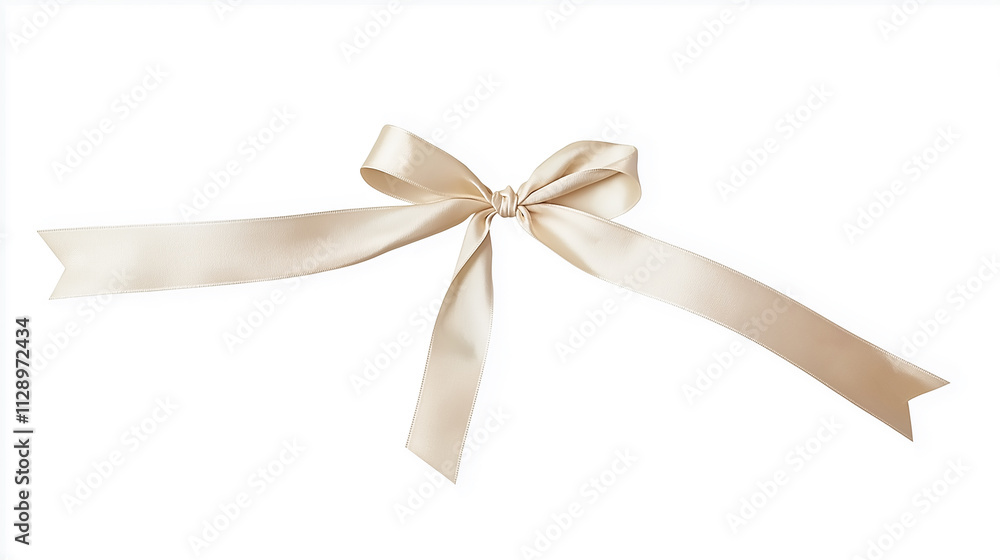 Fototapeta premium Rhythmic gymnastics ribbon tied in a bow, isolated in white background