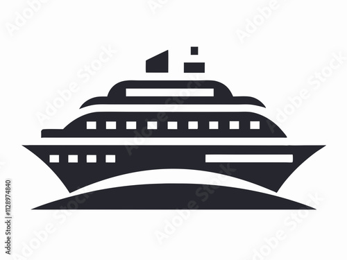 Cruise Ship Vector Silhouette icon design