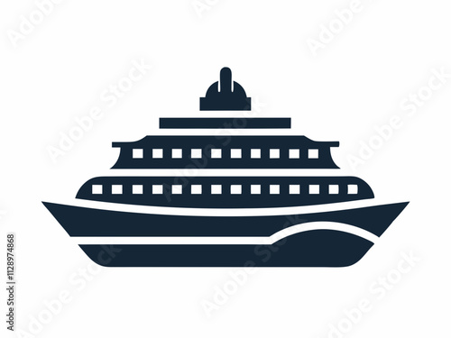 Cruise Ship Vector Silhouette icon design