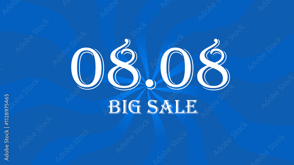 0808, grande fundo azul com data de vendas e grandes promoções