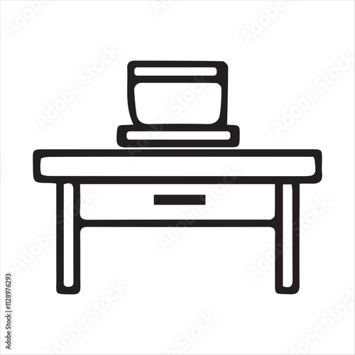 office desk icon vector sign illustration