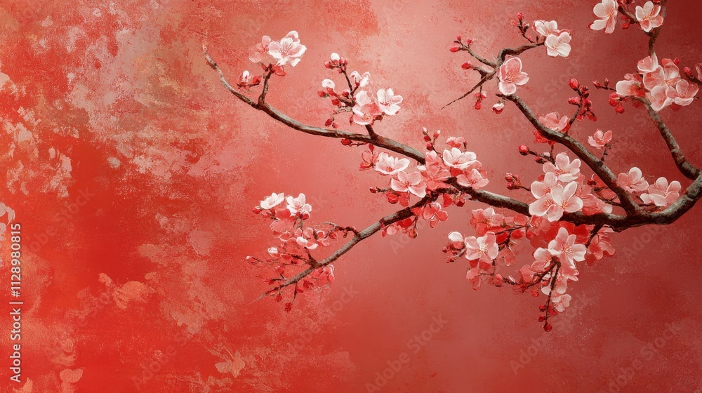 Cherry blossom branch in full bloom serene garden nature photography vibrant colors close-up beauty of springtime Cherry blossom branch in full bloom serene garden nature photography vibrant colors close-up beauty of springtime