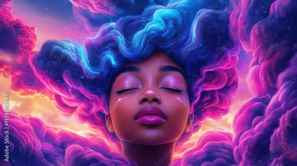 A Powerful Woman Embracing Vibrant Energy Waves An Image Representing Self-Esteem, Confidence, and Inner Strength This artwork showcases a woman surrounded by dynamic, swirling energy, symbolizing A Powerful Woman Embracing Vibrant Energy Waves An Image Representing Self-Esteem, Confidence, and Inner Strength This artwork showcases a woman surrounded by dynamic, swirling energy, symbolizing
