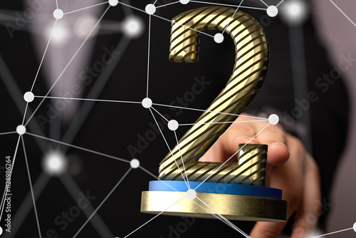 2 ceremony award in hand 3d