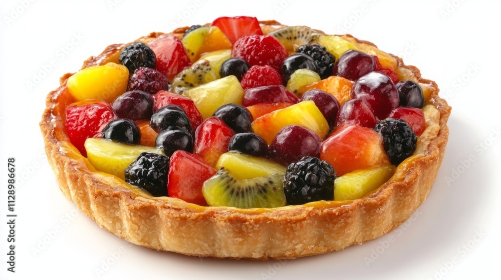 French Fruit Tart With Copy Space French Fruit Tart With Copy Space