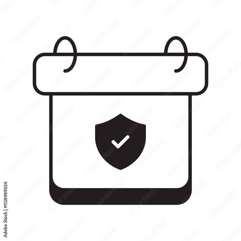 Schedule glyph icon with white background vector stock illustration Schedule glyph icon with white background vector stock illustration