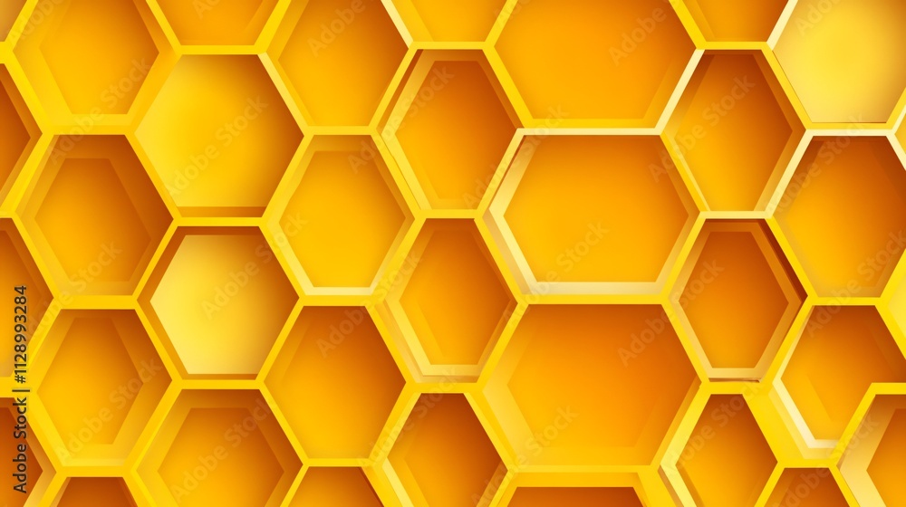 Golden Yellow Honeycomb Pattern Paper Cut Background Design Golden Yellow Honeycomb Pattern Paper Cut Background Design