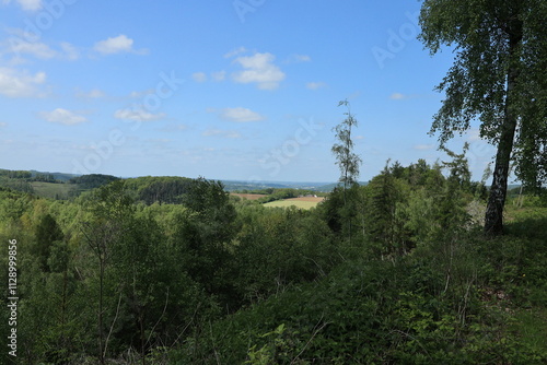 Blick auf die Frühlingshafte Naturlandschaft der Stadt Balve im Sauerland	 photo