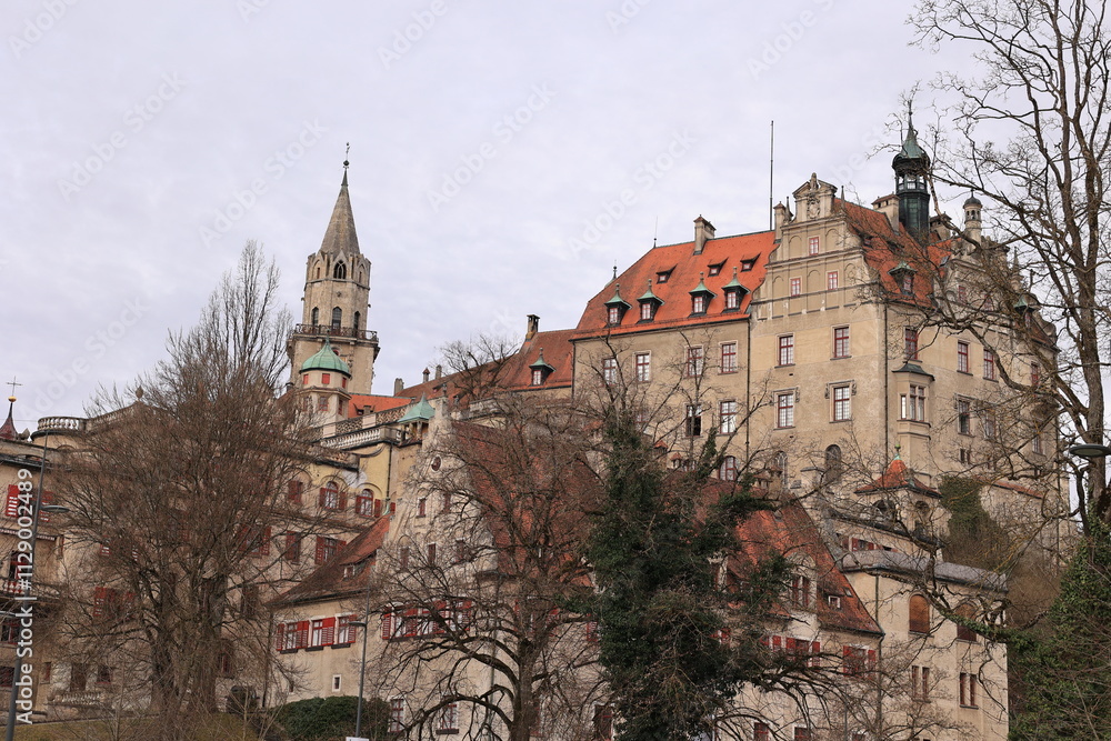 Obraz premium Blickm in die Altstadt von Sigmaringen auf der Schwäbischen Alb