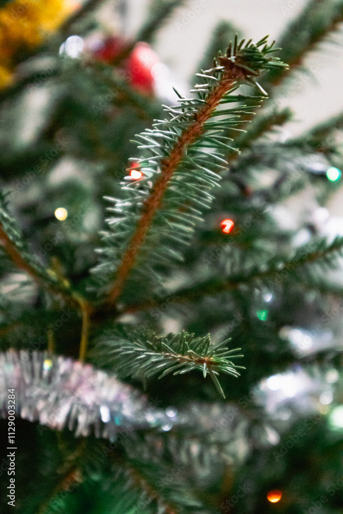 Close-up of shimmering Christmas tree baubles in rich, vibrant colors, reflecting the warmth and joy of the holiday season Close-up of shimmering Christmas tree baubles in rich, vibrant colors, reflecting the warmth and joy of the holiday season