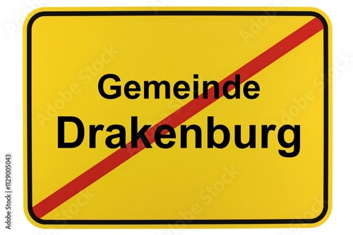 Illustration eines Ortsschildes der Gemeinde Drakenburg in Niedersachsen photo