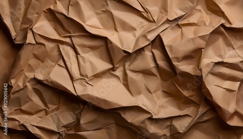 Wallpaper Mural Brown crumpled paper texture background. Craft dark paper wallpaper Torontodigital.ca