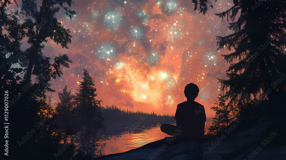 Faint whispers of distant worlds echo in the mind. Echo. Illustration Faint whispers of distant worlds echo in the mind. Echo. Illustration