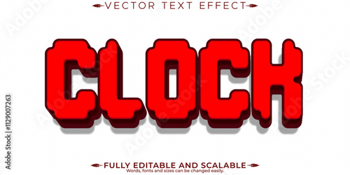 Clock editable text effect, editable alarm and red text style
