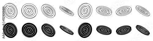 target or aim isometric spiral vector silhouette