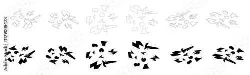 shards. broken pieces vector siilhouettes