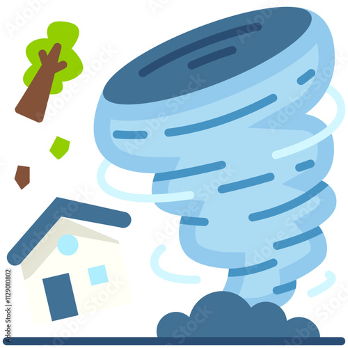 Tornado Flat Color Icon