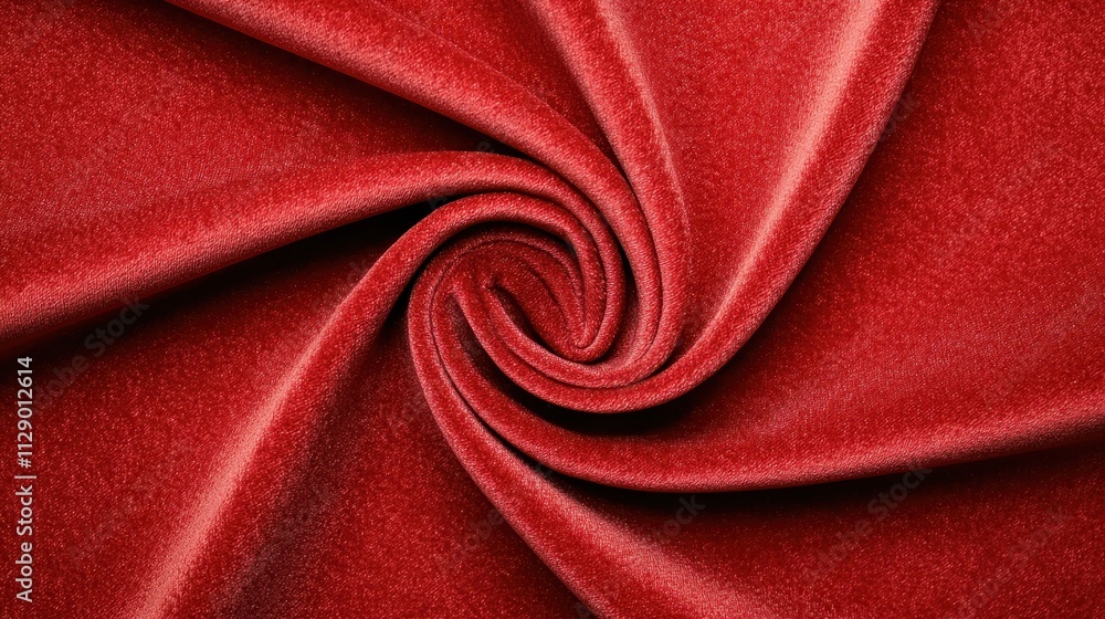 Luxurious Red Velvet Fabric in a Swirling Pattern Texture Luxurious Red Velvet Fabric in a Swirling Pattern Texture
