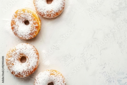 A Kenyan mandazi coconut doughnut on a white background with copy space. photo