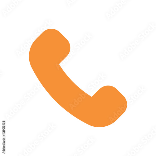 Pixelated orange telephone handset icon on a dark gray background.