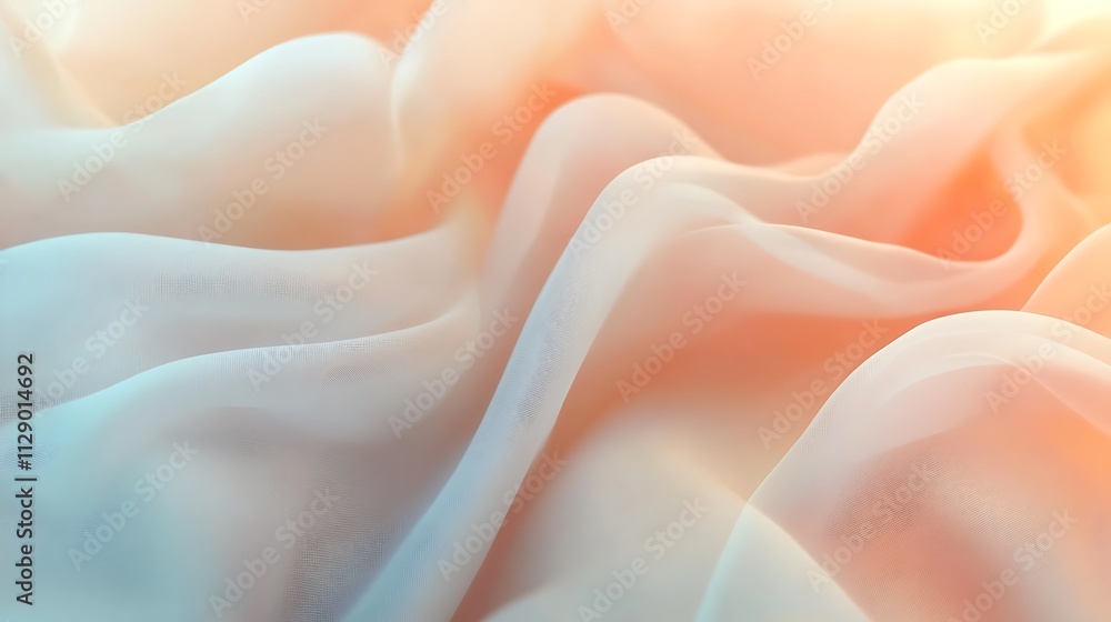 Fototapeta premium Soft Peach And White Fabric Draped Beautifully