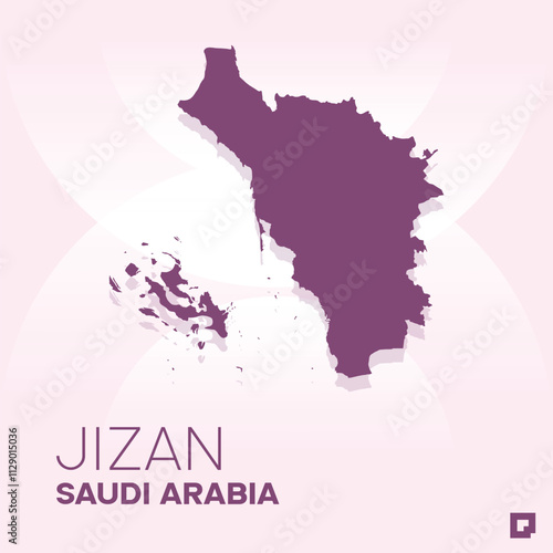 Jizan vector map, Vector map of Jizan, editable eps, AI files, Vector illustration of Jizan vector map