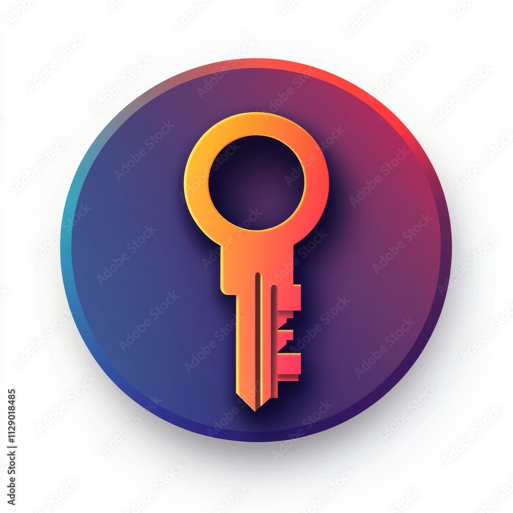 Stylish Key Icon for Business Success Stylish Key Icon for Business Success