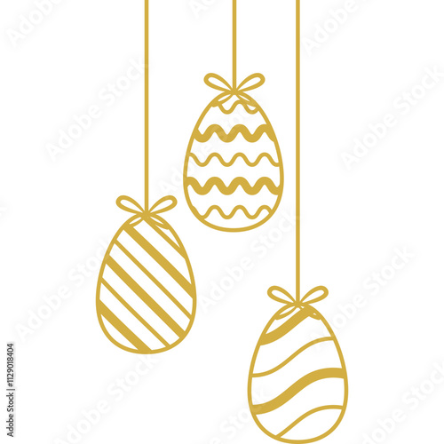 Hanging Gold Line Easter Egg