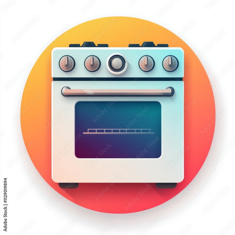 Stylish Modern Kitchen Oven Illustration Stylish Modern Kitchen Oven Illustration