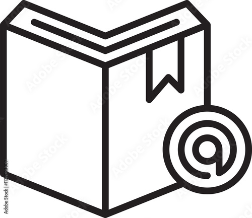 Book and Address Line Icon
