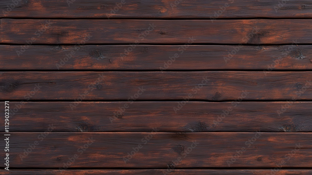 Obraz premium Dark brown wooden planks, gloomy and moody, top-down view