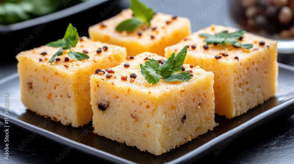 Savory Dhokla Cake Delicacy Steamed to Perfection from Gujarat Savory Dhokla Cake Delicacy Steamed to Perfection from Gujarat