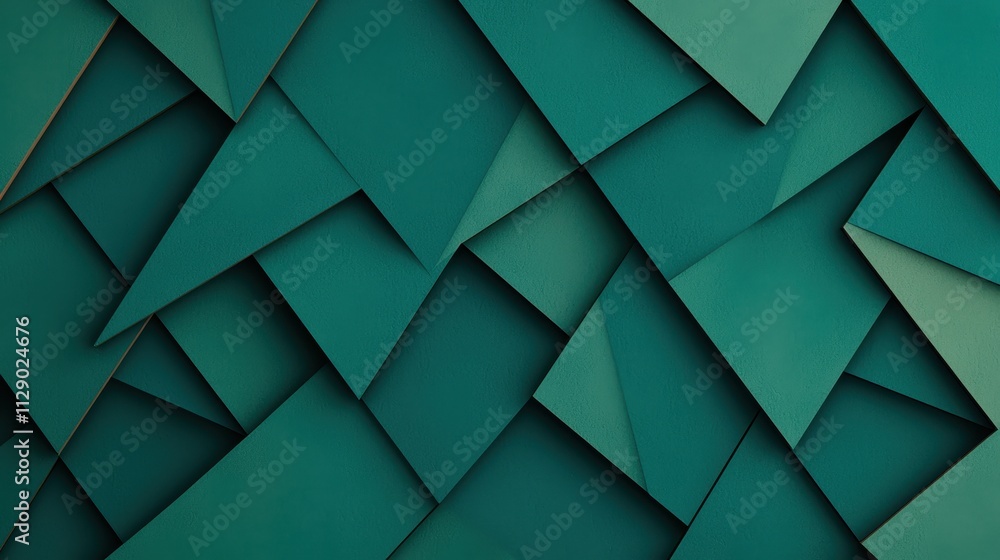 Abstract Green Paper Texture with Geometric Shapes and Layers Abstract Green Paper Texture with Geometric Shapes and Layers
