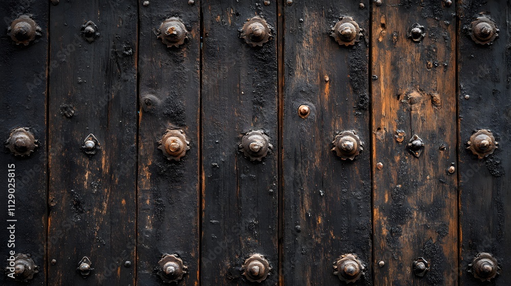 Dark brown wooden planks, gloomy and moody, top-down view Dark brown wooden planks, gloomy and moody, top-down view