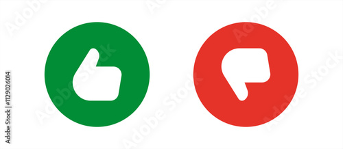Like and dislike icons, symbols, vector design, 10 eps.