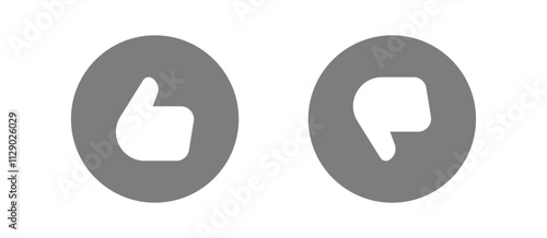 Thumb up and Thumb down icons. Ok, yes, good, like and no, not, bad, dislike symbols. Easy editable vector design. Vector 10 eps.