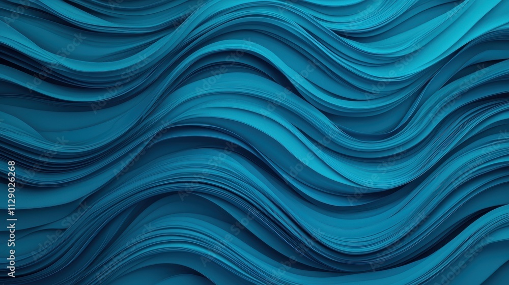 Abstract Waves in Blue Tones Creating Depth and Texture Effect Abstract Waves in Blue Tones Creating Depth and Texture Effect