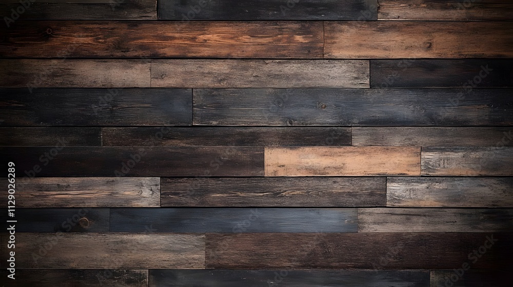 Dark brown wooden planks, gloomy and moody, top-down view Dark brown wooden planks, gloomy and moody, top-down view