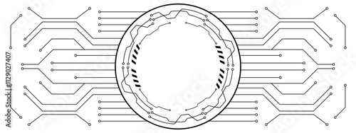 電子回路基板のバナー　モノトーン