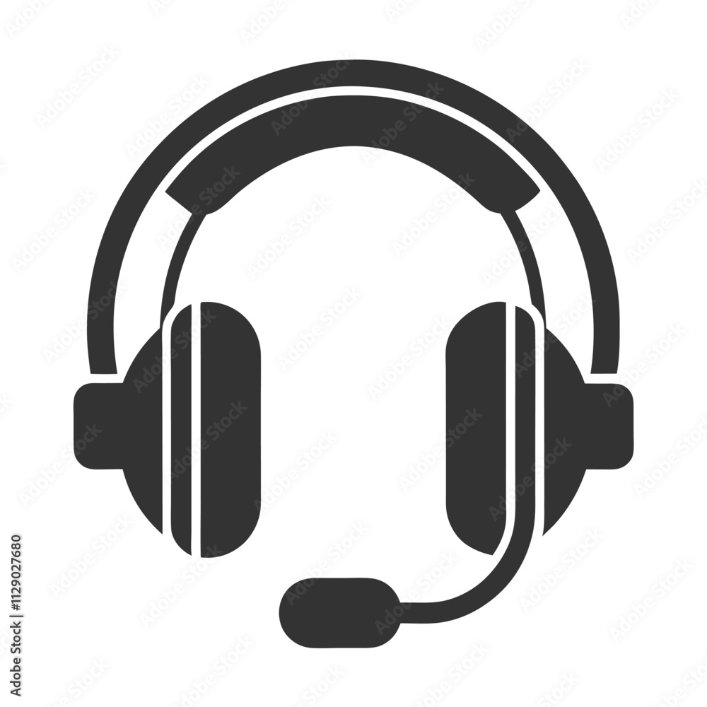 Fototapeta premium Headset Illustration in Clean Vector Style