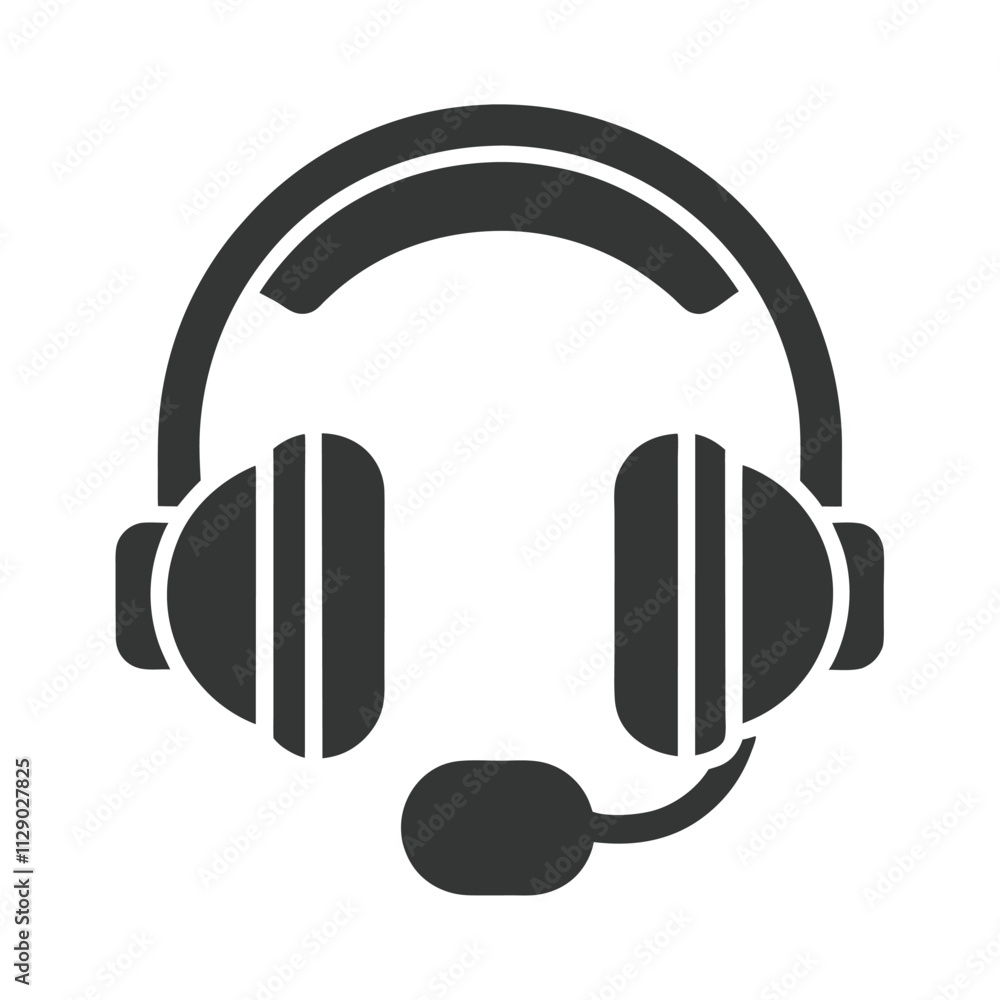 Headset Illustration in Clean Vector Style Headset Illustration in Clean Vector Style