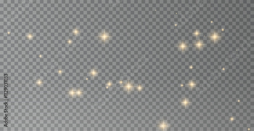 Festive Gold confetti and stars in grnage style glitter for a festive design arrangement, isolated  a or transparent background. Format  aI, eps, jpeg