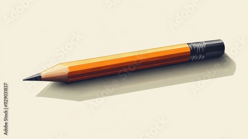 Minimalist Pencil on Beige Background